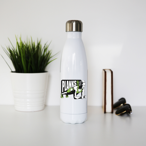 Plank girl quote water bottle stainless steel reusable - Graphic Gear
