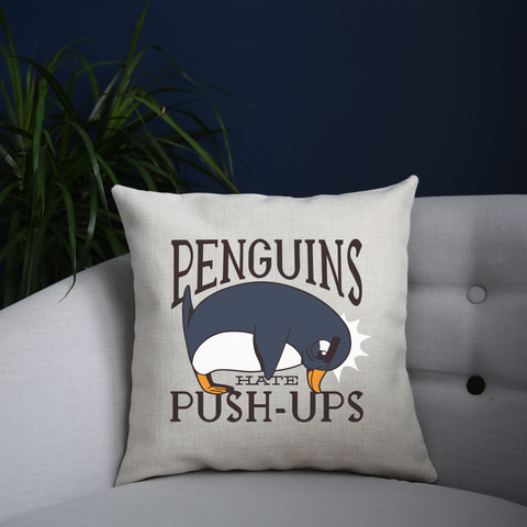 Penguin funny quote cushion cover pillowcase linen home decor - Graphic Gear