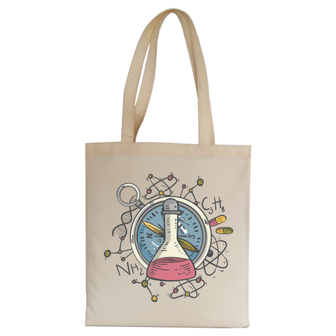 Science flask tote bag canvas shopping - Graphic Gear