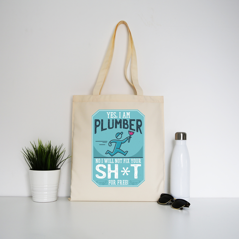 Funny plumber quote tote bag canvas shopping - Graphic Gear