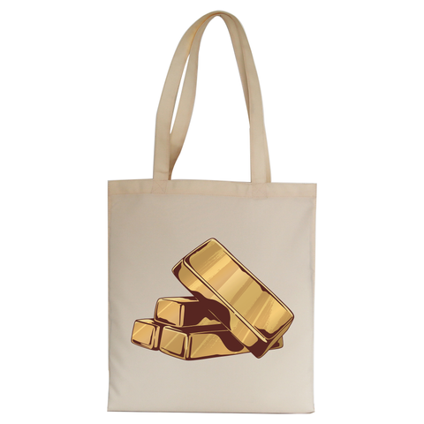 Gold bars tote bag canvas shopping - Graphic Gear