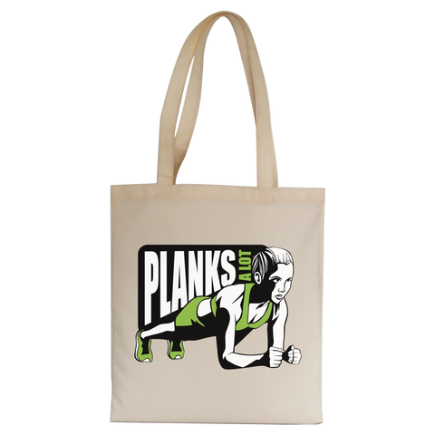 Plank girl quote tote bag canvas shopping - Graphic Gear