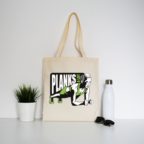 Plank girl quote tote bag canvas shopping - Graphic Gear