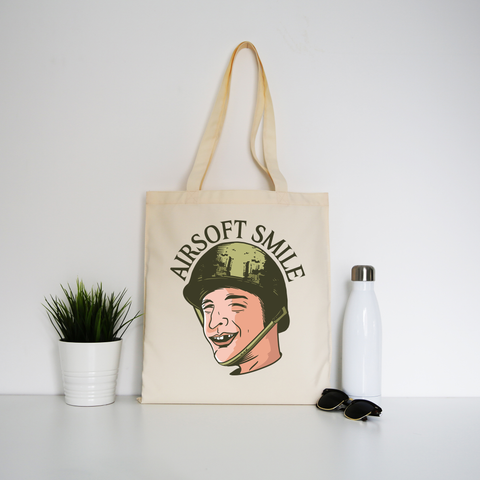 Funny toothless man airsoft tote bag canvas shopping - Graphic Gear
