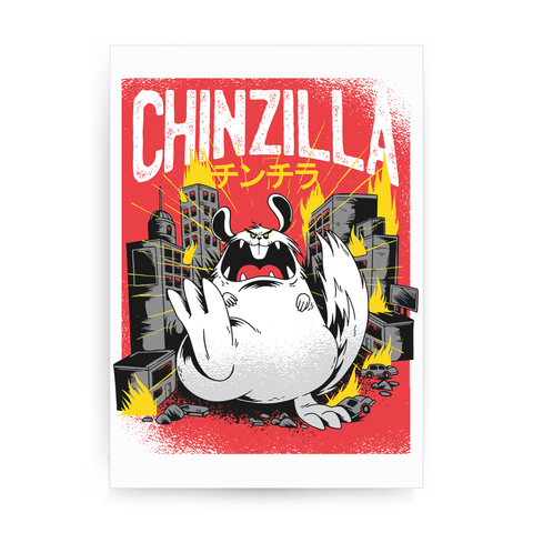 Chinchilla monster print poster wall art decor - Graphic Gear