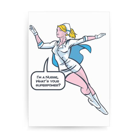 Nurse superhero print poster wall art decor - Graphic Gear