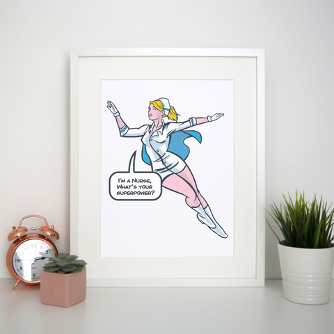 Nurse superhero print poster wall art decor - Graphic Gear
