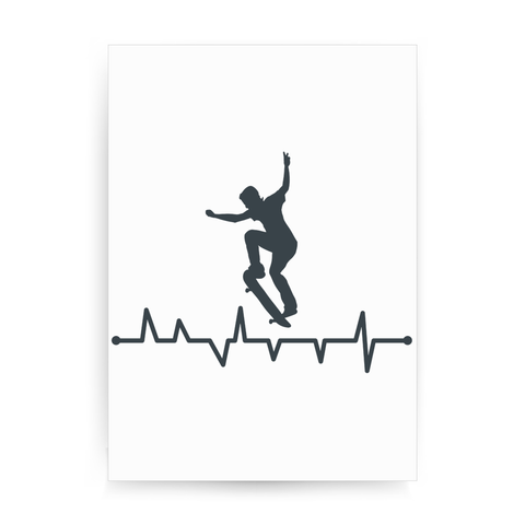 Skateboard heart line print poster wall art decor - Graphic Gear