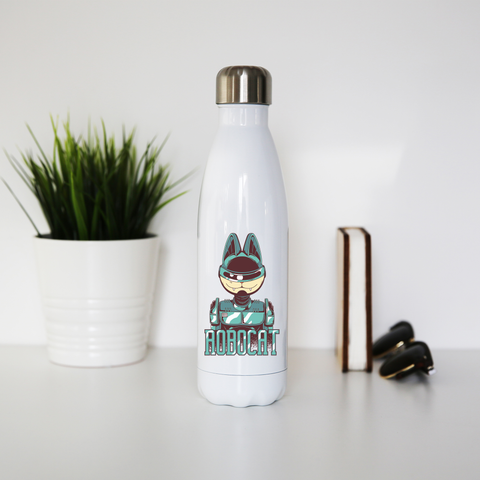Robocat water bottle stainless steel reusable - Graphic Gear