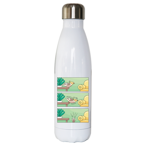 Cockatiel comic strip water bottle stainless steel reusable - Graphic Gear