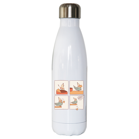 Cockatiel comic water bottle stainless steel reusable - Graphic Gear