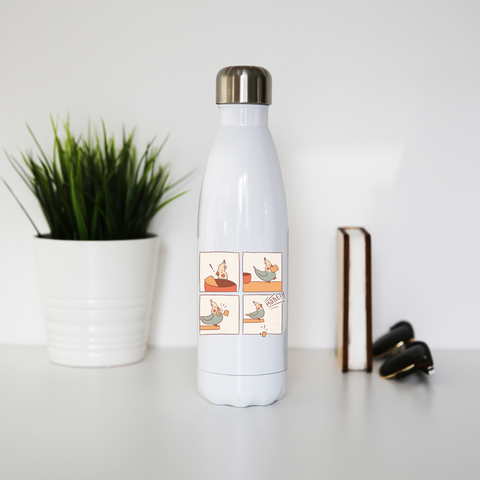 Cockatiel comic water bottle stainless steel reusable - Graphic Gear