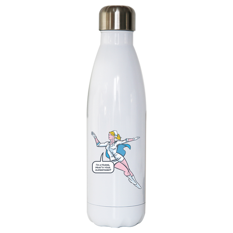 Nurse superhero water bottle stainless steel reusable - Graphic Gear