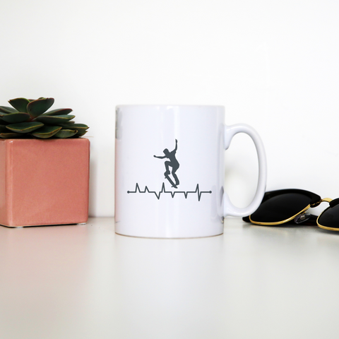 Skateboard heart line mug coffee tea cup - Graphic Gear