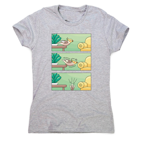 Cockatiel comic strip women's t-shirt - Graphic Gear