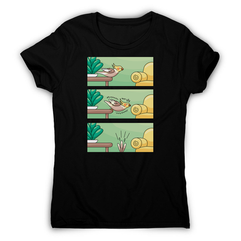 Cockatiel comic strip women's t-shirt - Graphic Gear