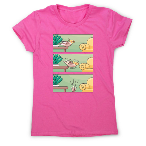 Cockatiel comic strip women's t-shirt - Graphic Gear