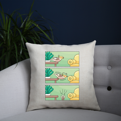 Cockatiel comic strip cushion cover pillowcase linen home decor - Graphic Gear