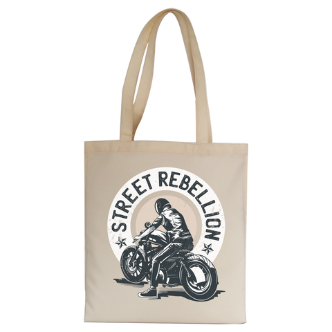 Biker quote tote bag canvas shopping - Graphic Gear