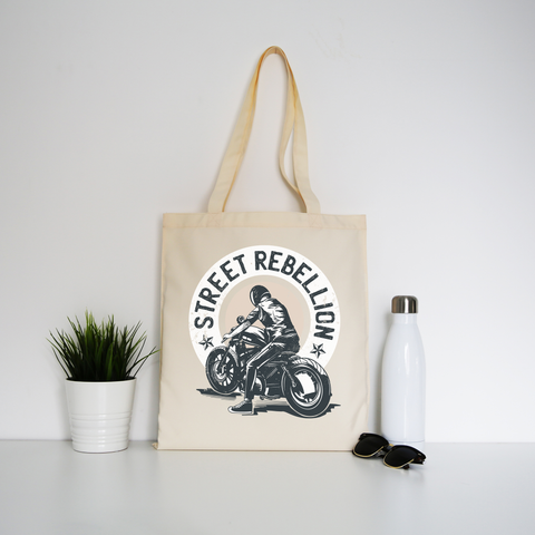 Biker quote tote bag canvas shopping - Graphic Gear