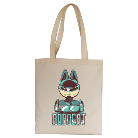 Robocat tote bag canvas shopping - Graphic Gear