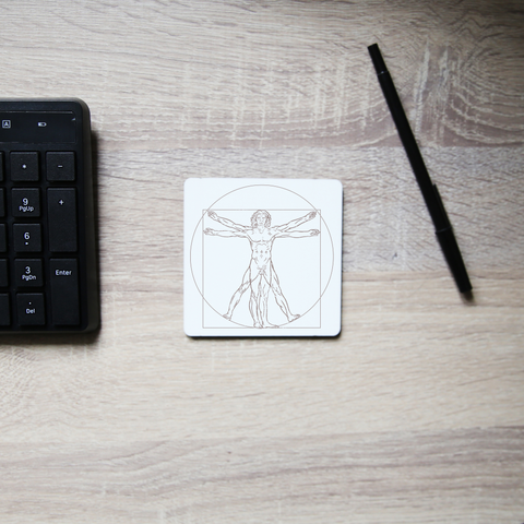 Virtuvian man coaster drink mat - Graphic Gear