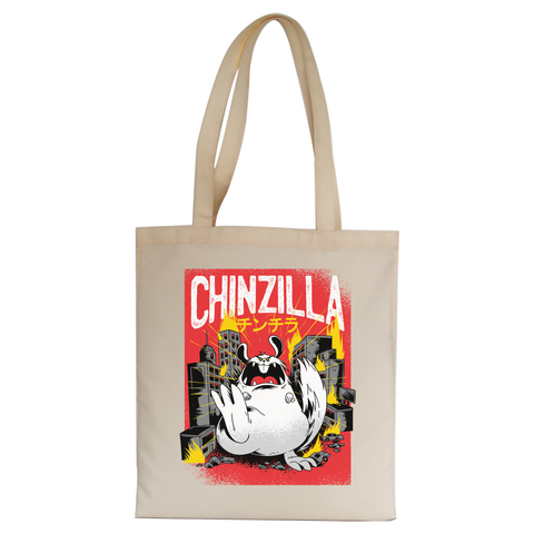 Chinchilla monster tote bag canvas shopping - Graphic Gear