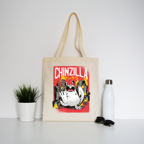 Chinchilla monster tote bag canvas shopping - Graphic Gear