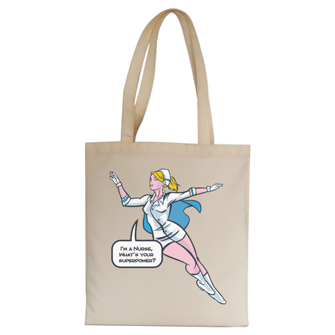 Nurse superhero tote bag canvas shopping - Graphic Gear