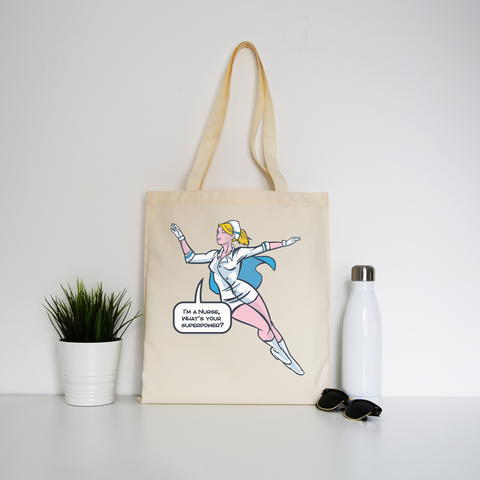 Nurse superhero tote bag canvas shopping - Graphic Gear