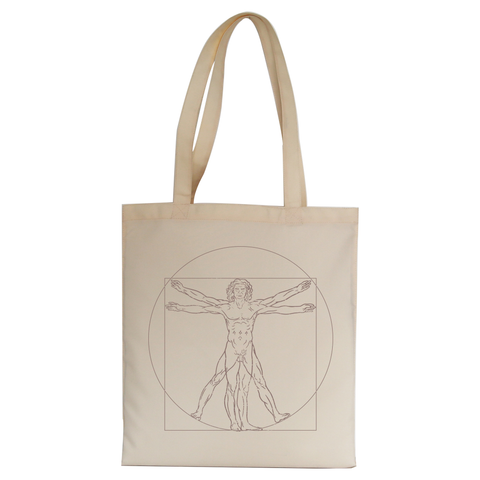 Virtuvian man tote bag canvas shopping - Graphic Gear