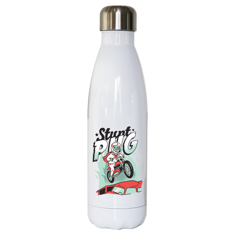 Stunt pug water bottle stainless steel reusable - Graphic Gear