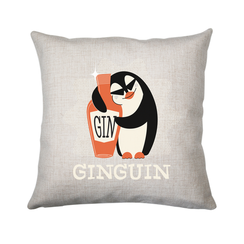 Penguin gin cushion cover pillowcase linen home decor - Graphic Gear
