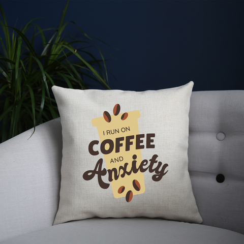 Coffee and anxiety cushion cover pillowcase linen home decor - Graphic Gear