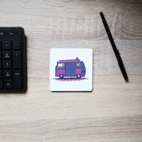 Colored camper van coaster drink mat - Graphic Gear