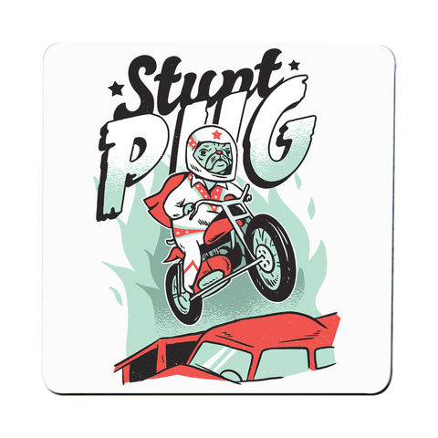 Stunt pug coaster drink mat - Graphic Gear