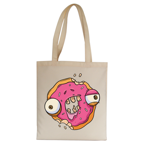 Zombie donut tote bag canvas shopping - Graphic Gear