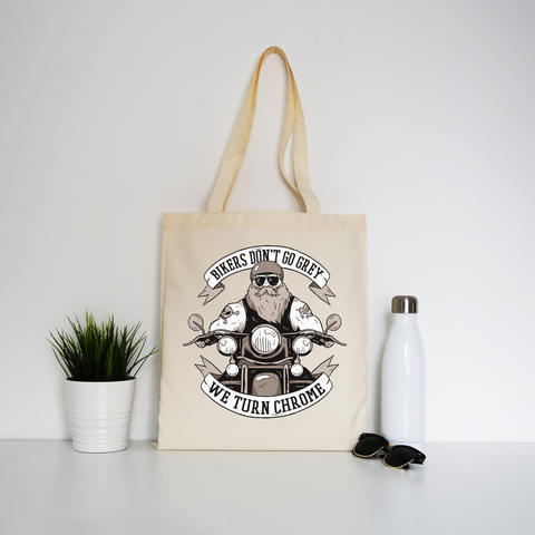 Funny biker text tote bag canvas shopping - Graphic Gear