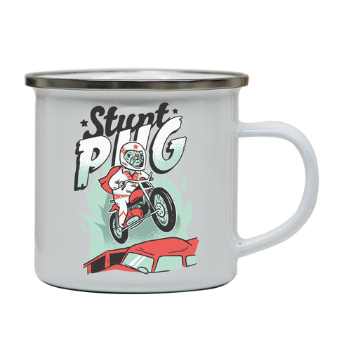 Stunt pug enamel camping mug outdoor cup colors - Graphic Gear