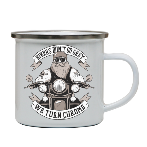 Funny biker text enamel camping mug outdoor cup colors - Graphic Gear