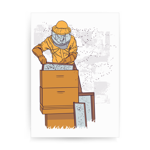 Beekeeper illustration print poster wall art decor - Graphic Gear