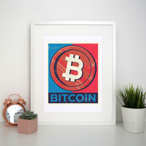 Bitcoin coin print poster wall art decor - Graphic Gear