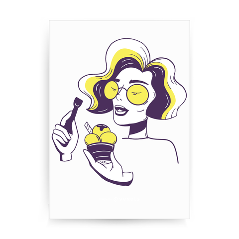Ice cream girl print poster wall art decor - Graphic Gear