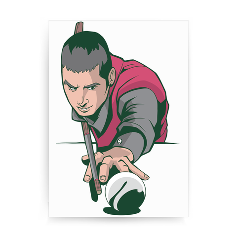 Pool player print poster wall art decor - Graphic Gear