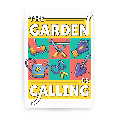 Garden calling illustration print poster wall art decor - Graphic Gear