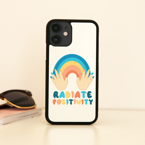 Radiate positivity quote iPhone case cover 11 11Pro Max XS XR X - Graphic Gear