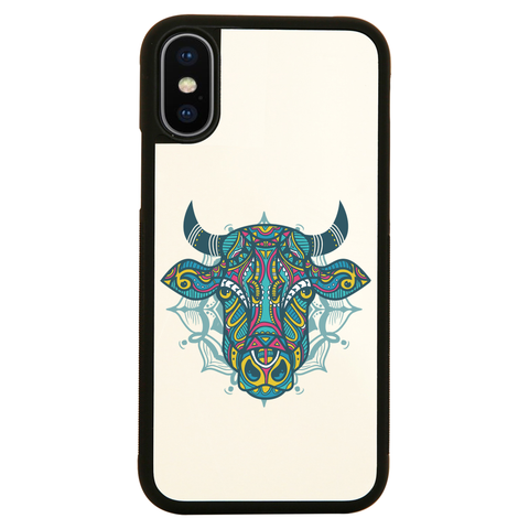 Mandala bull iPhone case cover 11 11Pro Max XS XR X - Graphic Gear