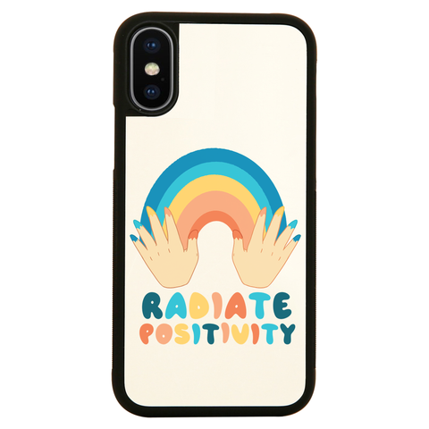 Radiate positivity quote iPhone case cover 11 11Pro Max XS XR X - Graphic Gear