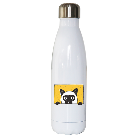 Peeking cat water bottle stainless steel reusable - Graphic Gear