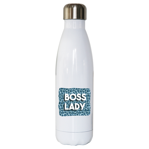 Boss lady animal print water bottle stainless steel reusable - Graphic Gear